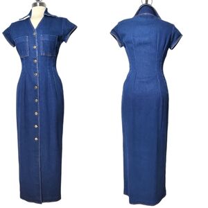 VESTI Blue Denim  Maxi Dress Size S/P